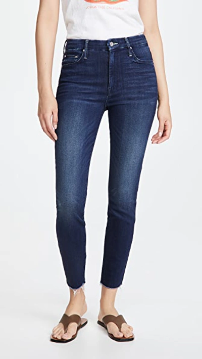 Shop Mother High Waisted Looker Ankle Fray Jeans In Tongue And Chic