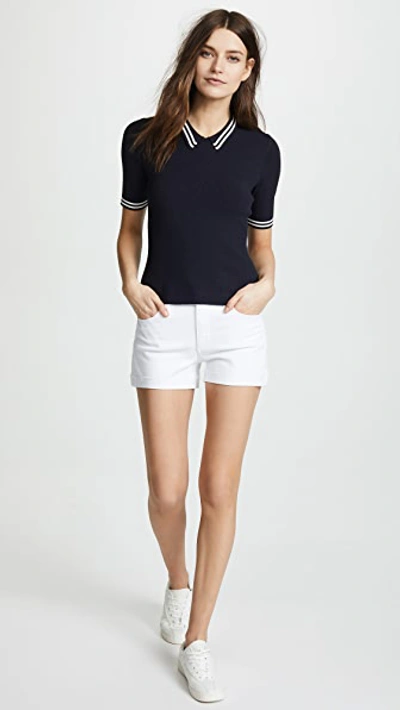 Paige Jimmy Jimmy High Waist Denim Shorts In Crisp White