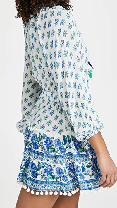 Shop Playa Lucila Printed Short Dress Blue Multi