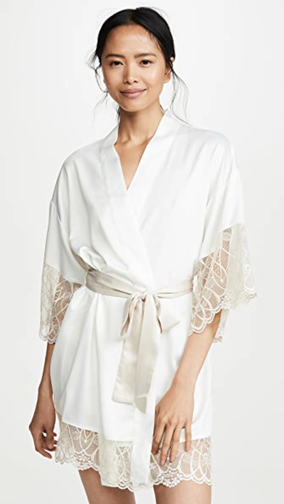 Shop Flora Nikrooz Gabby Charmeuse Robe In Ivory