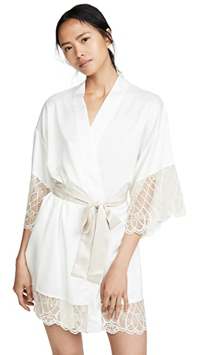 Shop Flora Nikrooz Gabby Charmeuse Robe In Ivory