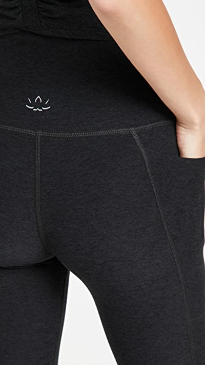 Beyond Yoga Spacedye Out Of Pocket High Waisted Midi Leggings In Darkest Night