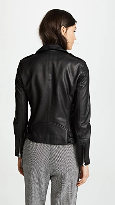 Shop Iro Han Leather Jacket Black