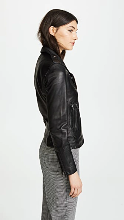 Shop Iro Han Leather Jacket Black