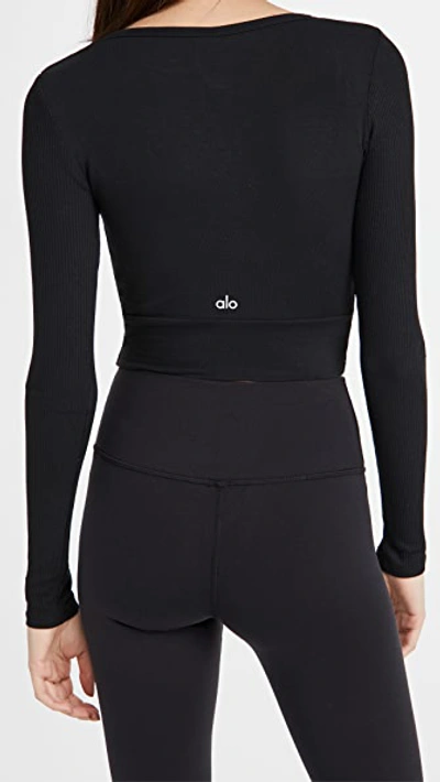 Shop Alo Yoga Cover Long Sleeve Top Black