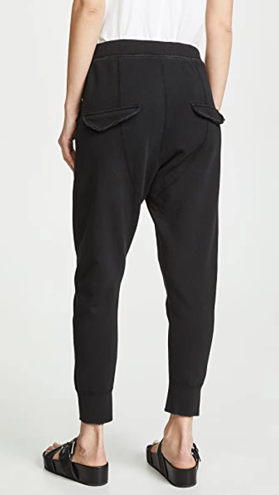 Nili Lotan Nolan Cropped Cotton-jersey Track Pants In Washed Black