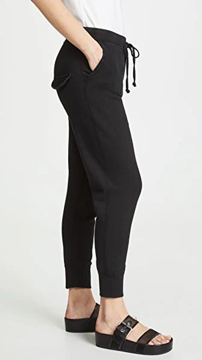 Nili Lotan Nolan Cropped Cotton-jersey Track Pants In Washed Black