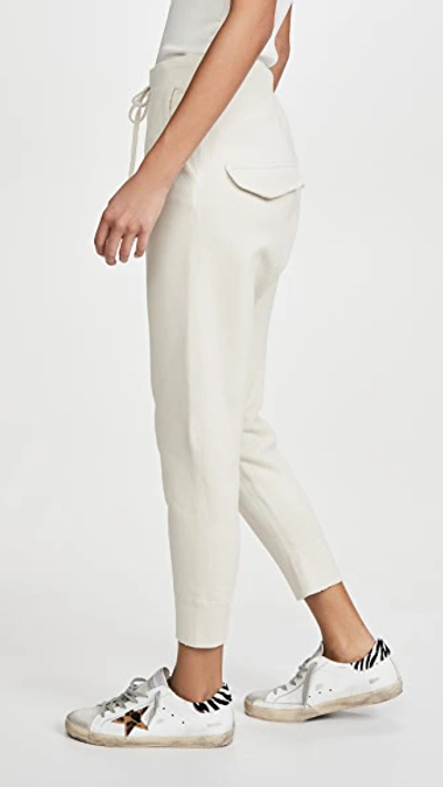 Nili Lotan Nolan Cotton Track Trousers In Chalk