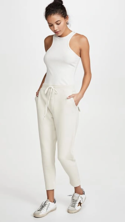 Nili Lotan Nolan Cotton Track Trousers In Chalk