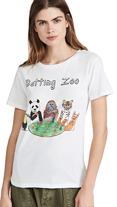 Shop Unfortunate Portrait Betting Zoo Tee White