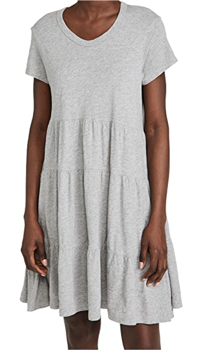 Shop Wilt Tiered Trapeze Dress In Grey Heather