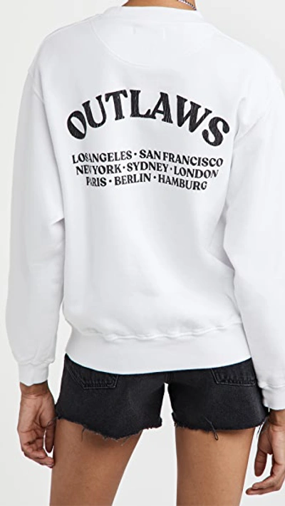 Shop Anine Bing Ramona Outlaw Sweatshirt In White