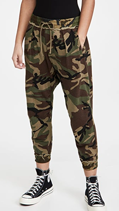 Shop R13 Long Rise Sweatpants In Camo