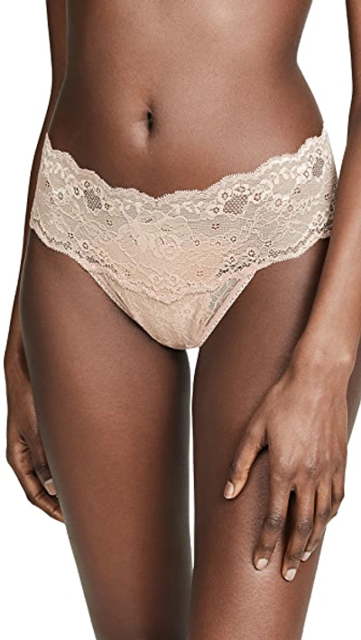 Shop Hanky Panky American Beauty Rose Natural Rise Thong In Praline