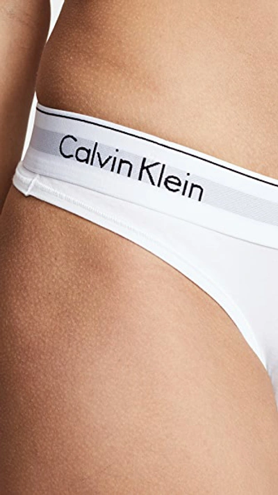 Shop Calvin Klein Underwear Modern Cotton Thong White