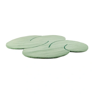 Shop Okej Ssense Exclusive Green Squiggle Rug In Green Pea