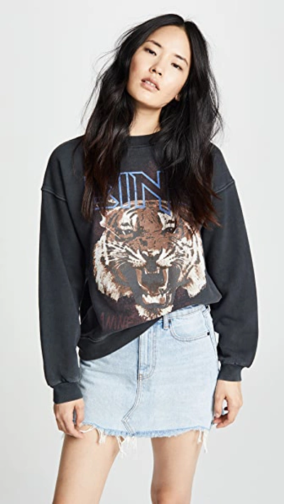 Shop Anine Bing Tiger Sweatshirt Black