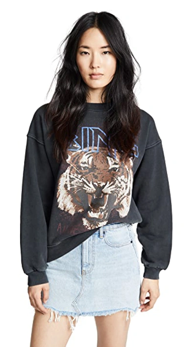 Shop Anine Bing Tiger Sweatshirt Black