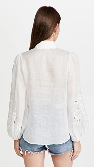 Shop Zimmermann Nina Embroidered Shirt