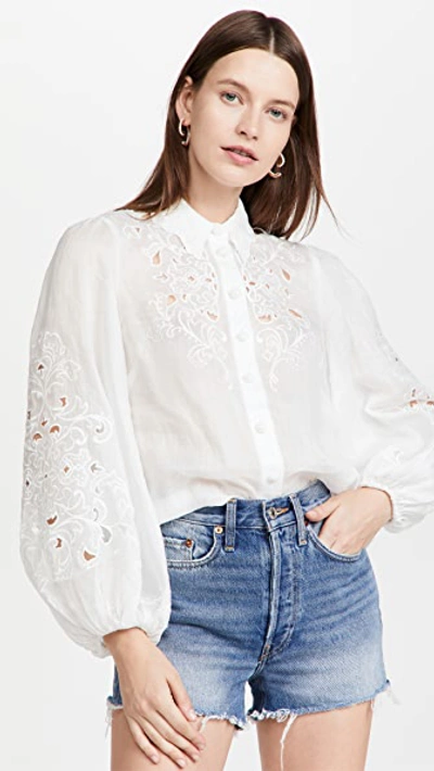 Shop Zimmermann Nina Embroidered Shirt