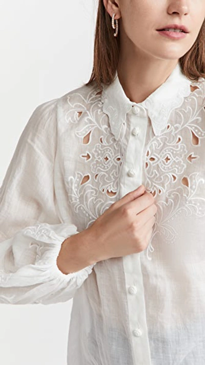 Shop Zimmermann Nina Embroidered Shirt