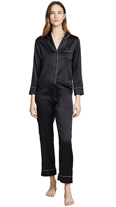 Shop Journelle Marlene Pajama Set In Black/blush