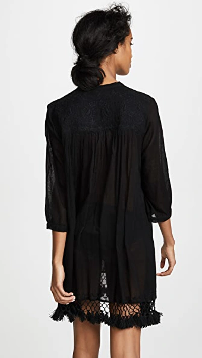 Roller Rabbit Ola Do Brazil Serafina Lightweight Tunic In Black