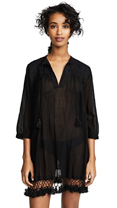 Roller Rabbit Ola Do Brazil Serafina Lightweight Tunic In Black