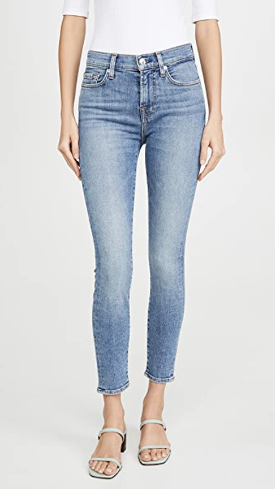 7 For All Mankind Asymmetric Front Skinny Ankle Jeans In Sloan Vintage