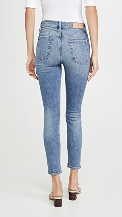 7 For All Mankind Asymmetric Front Skinny Ankle Jeans In Sloan Vintage