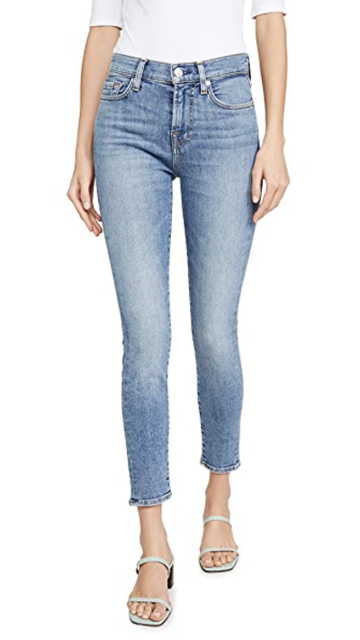 7 For All Mankind Asymmetric Front Skinny Ankle Jeans In Sloan Vintage