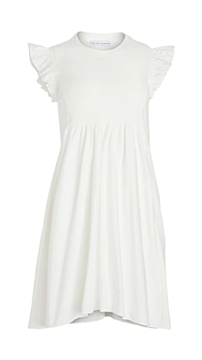 Shop English Factory Knit Poplin Mixed Dress White