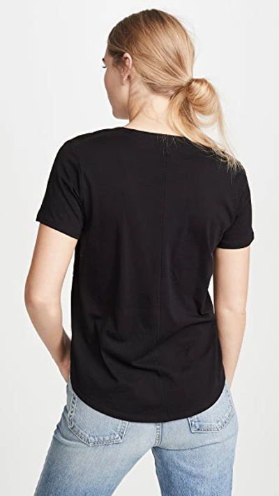 Veronica Beard Jean Cindy V Neck High Low Tee In Black