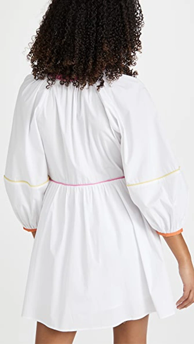 Shop Staud Mini Demi Dress In White/multi