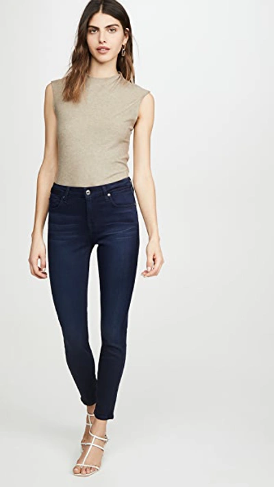 Shop 7 For All Mankind Ankle Skinny Jeans In Slim Illusion Twilight Blue