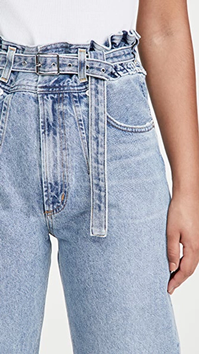 Shop Agolde Riya Elasticated High Rise Peg Jeans In Traffic