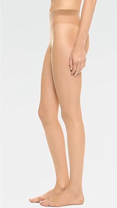 Shop Wolford Luxe 9 Toeless Tights In Gobi