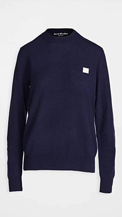 Shop Acne Studios Kalon Face Knitwear In Navy/pink