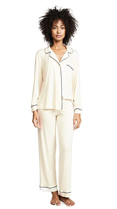 Shop Eberjey Gisele Pj Set Ivory/navy