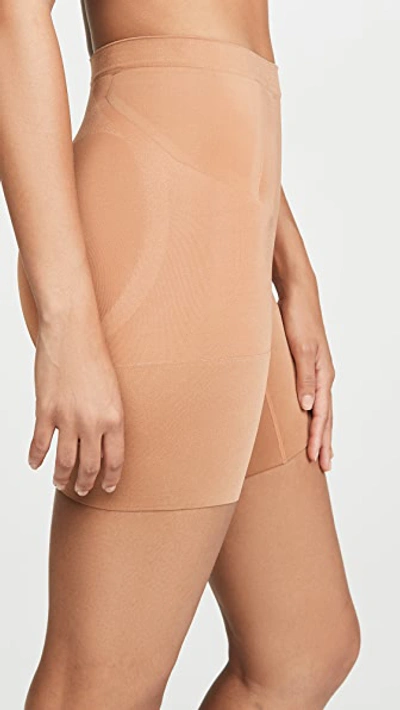 Shop Spanx Oncore Mid Thigh Shorts In Naked 3.0