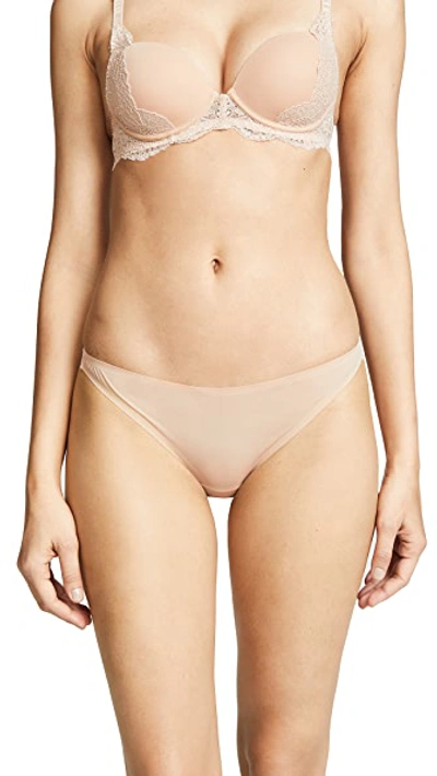 Shop Stella Mccartney Smooth & Lace Thong In Nude