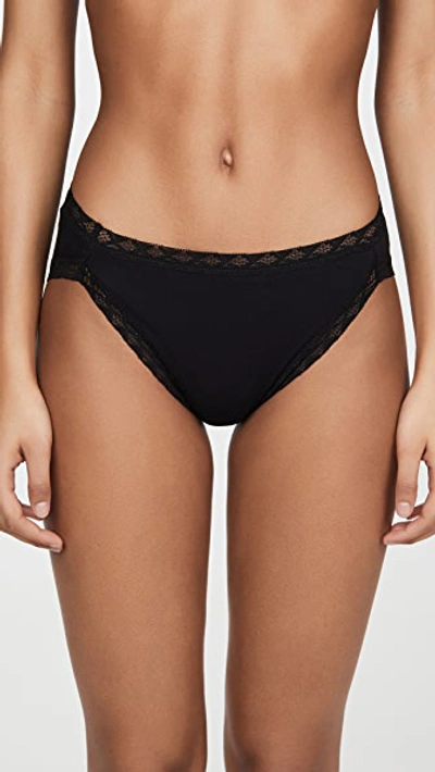 Shop Natori Bliss French Cut Briefs 3-pack Black/cafe/white