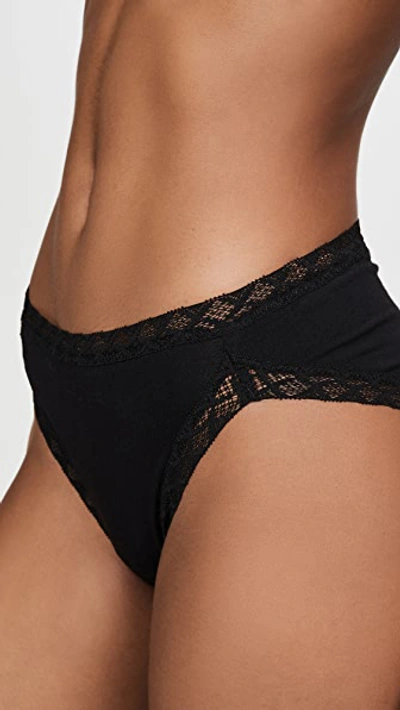 Shop Natori Bliss French Cut Briefs 3-pack Black/cafe/white