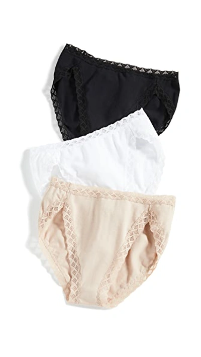 Natori Bliss French Cut 3-pack Brief 152058mp In Black/cafe/white