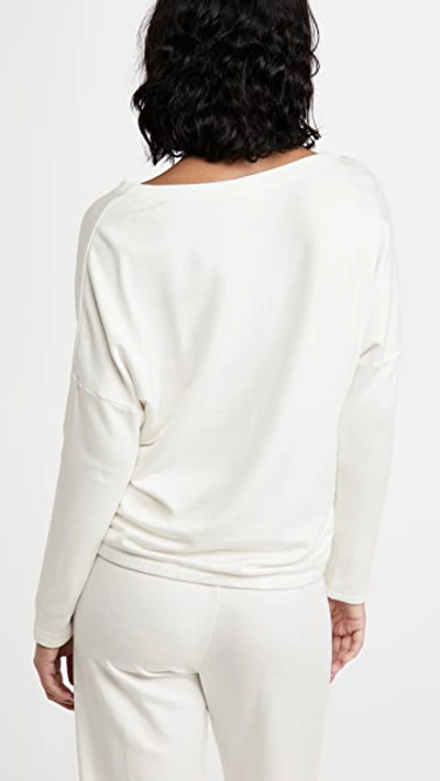 Shop Eberjey Softest Sweats Slouchy Top In Winter White