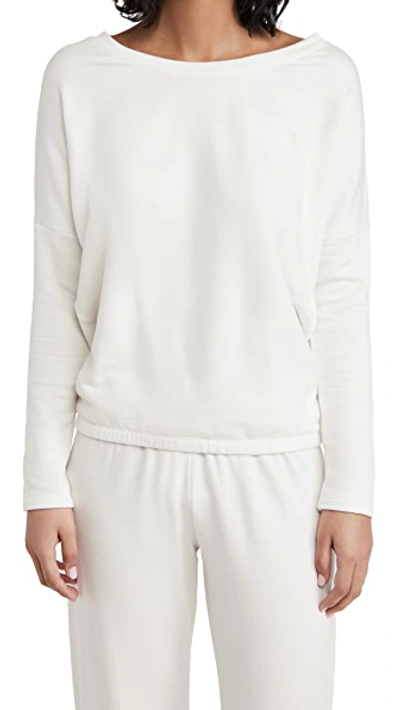 Shop Eberjey Softest Sweats Slouchy Top In Winter White