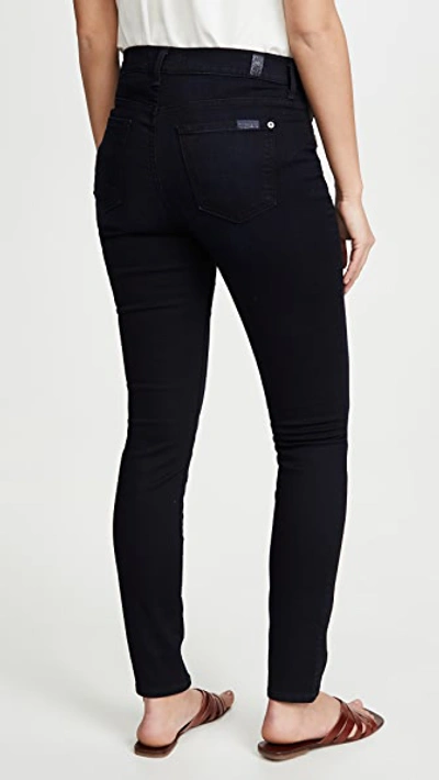 Shop 7 For All Mankind The Skinny Maternity Jeans In B(air) Black Blue River Thames
