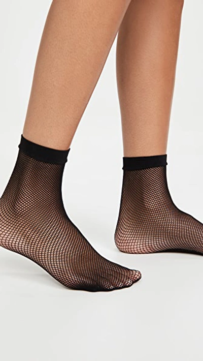 Shop Stems Micro Fishnet Sneaker Socks In Black