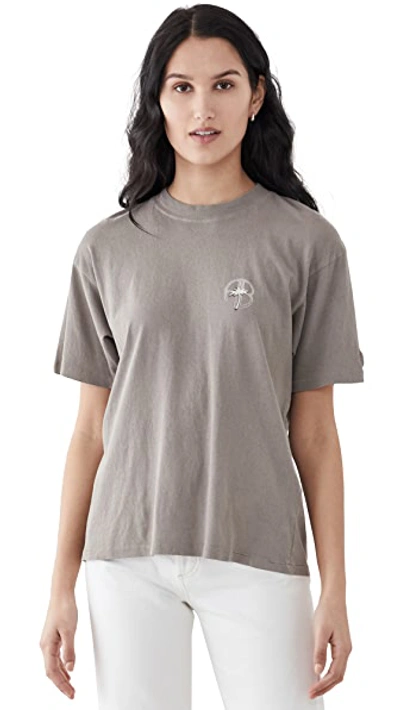 Shop Anine Bing Ida Palm Tee In Washed Grey