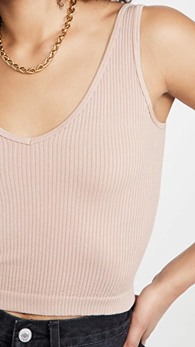 Free People Intimately Fp Solid Rib Brami Crop Top In Almond
